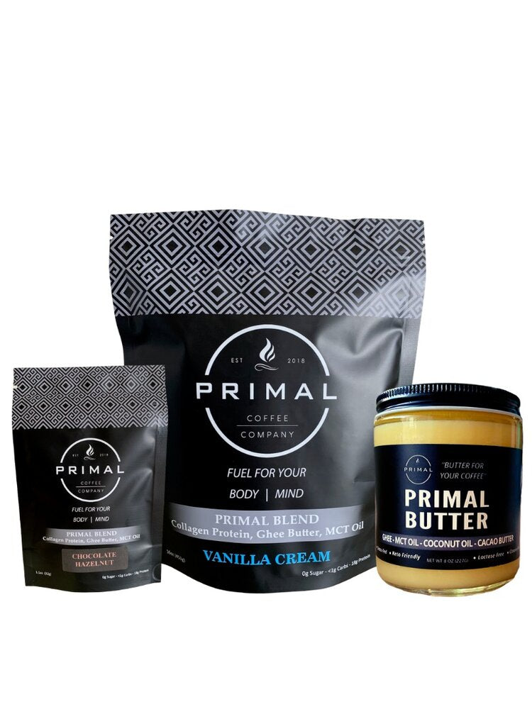 Primal Blend Full Size Bag + Primal Blend Single Serving 5-Pack Limited Edition Flavor + Primal Butter